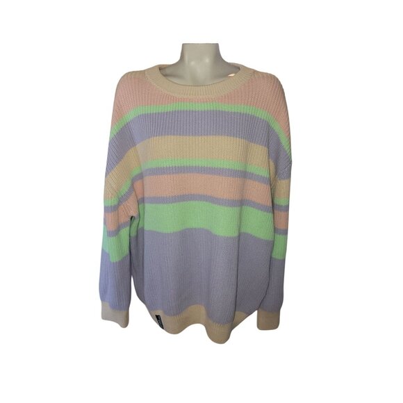 Colorful Striped Women's Sweater Cardigan - Picture 1 of 8